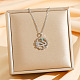 Brass Micro Pave Clear Cubic Zirconia Ring with Snake Pendants Necklaces(NJEW-K280-03A-P)-1