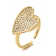 Brass Micro Pave Cubic Zirconia Open Cuff Rings for Women(RJEW-G325-01D-G)-1