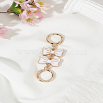 1Pcs Zinc Alloy Enamel Link Purse Strap Extenders, Bowknot Purse Extension Chains with Spring Gate Rings, Light Gold, White, 103mm(AJEW-LP0007-87)