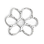 Alloy Cabochon, Hollow, Flower, Platinum, 34.5x39.5mm(PALLOY-TAC0013-38C)