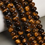 Natural Tiger Eye Beads Strands, Smooth Rondelle, Grade A, 11.5x7.5~8mm, Hole: 1mm, about 50~51pcs/strand, 15.16''~15.35''(38.5~40cm).(GG-CBA5B6F-A01-01)