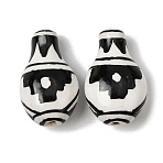 Handmade Porcelain Beads, Hand Painted Ceramic Beads, Famille Rose Porcelain, Triangle, 24~25x14.5~16x9~11mm, Hole: 1.6~2mm(PORC-K012-14A)
