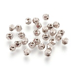 CCB Plastic Beads, Faceted, Polygon, Platinum, 3x3x3mm, Hole: 1.2mm(CCB-O001-27P)