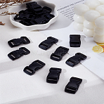 50Pcs POM Plastic Side Release Buckles, Survival Bracelet Clasps, Black, 28.8x15x6.5mm, Hole: 11x2mm(KY-LP0001-09)