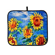 Towel Cloth Dish Drying Mat for Kitchen, with Foam, Rectangle, Sunflower Pattern, 400x455x3.5mm(AJEW-WH0189-80A-02)