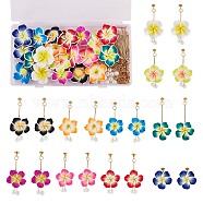 DIY 3D Flower Earring Making Kit, Including Polymer Clay Beads, 304 Stainless Steel Stud Earring Findings, Mixed Color, 30x11mm, Hole: 2mm(DIY-SZ0008-50)