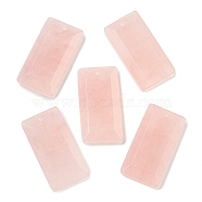 Natural Rose Quartz Pendants, Faceted Rectangle Charms, 25x13x4mm, Hole: 1mm(G-G123-03A)