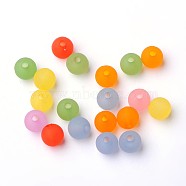 Round Transparent Acrylic Beads, Frosted, Mixed Color, 8mm, Hole: 1.5mm, about 1800pcs/500g(PL582M)