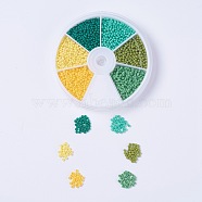 Spring Theme 12/0 Grade A Round Glass Seed Beads, Baking Paint, Mixed Color, 2x1.5mm, Hole: 0.7mm, about 360~400pcs/color, 6color, about 2160~2400pcs/box(SEED-JP0007-06)