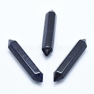 Synthetic Blue Goldstone No Hole Beads, Double Pointed, Faceted, Bullet, 51~55x10.5~11x9.5~10mm(G-G760-J03-01)