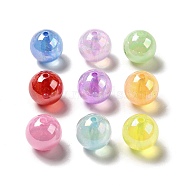 Acrylic Beads, AB Color Plated, Raound, Mixed Color, 19.5mm, Hole: 3mm, about 109pcs/500g(OACR-A013-01)