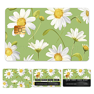 Plastic Waterproof Card Stickers, Self-adhesion Card Skin for Bank Card Decor, Rectangle, April Daisy, 140x190mm(STIC-WH0032-059)