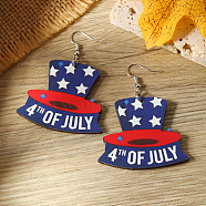 American Flag Independence Day Wood Dangle Earrings and Accessories, Hat(PL5125-4)