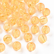 Transparent Acrylic Beads, Round, Gold, 8x7mm, Hole: 2mm, about 1745pcs/500g(MACR-S370-A8mm-719)