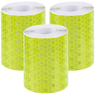 3 Rolls Safety Mark Reflective Tape Crystal Color Lattice Reflective Film, Car Styling Self Adhesive Warning Tape, Yellow, 5cm, about 3m/roll(DIY-GF0005-71D)