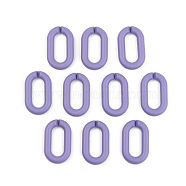 Opaque Spray Painted Acrylic Linking Rings, Quick Link Connectors, for Cable Chains Making, Unwelded, Oval, Purple, 27x16.5x4.5mm, Inner Diameter: 18x7.5mm(OACR-T024-02-I05)