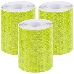 3 Rolls Safety Mark Reflective Tape Crystal Color Lattice Reflective Film, Car Styling Self Adhesive Warning Tape, Yellow, 5cm, about 3m/roll(DIY-GF0005-71D)