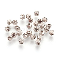 CCB Plastic Beads, Faceted, Polygon, Platinum, 3x3x3mm, Hole: 1.2mm(CCB-O001-27P)