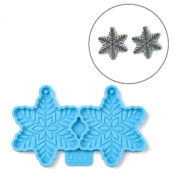 DIY Pendant Silicone Molds, Resin Casting Molds, for UV Resin, Epoxy Resin Jewelry Making, Snowflake, 54x84.5x4mm, Hole: 2mm, Inner Diameter: 50x41mm