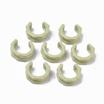 Spray Painted Alloy Cuff Rings, Open Rings, Cadmium Free & Lead Free, Yellow Green, Inner Diameter: 7.5mm
