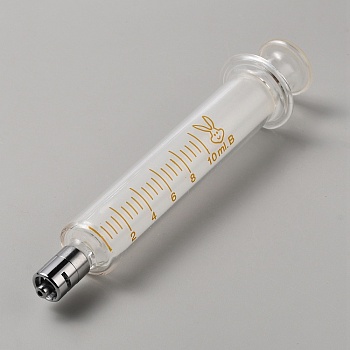 Reusable Glass Dispensing Syringes, with Luer Lock(without Needle), for Industry or Labtoratory Liquids Filling, Glue Application, Clear, 13x1.9~3.8cm