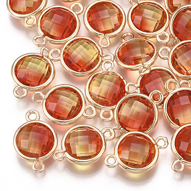 Golden Colorful Flat Round Glass Links