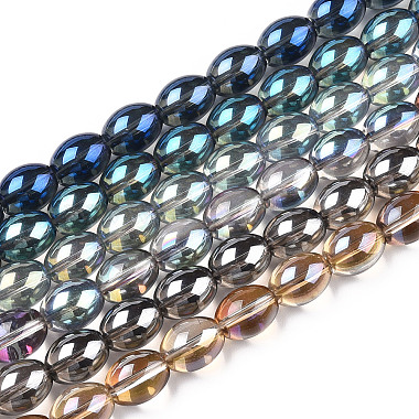 Mixed Color Oval Glass Beads