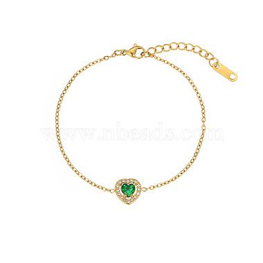 Green Heart Cubic Zirconia Bracelets