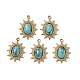 Vacuum Plating 201 Stainless Steel Natural Turquoise Pendants(STAS-C064-VC0898)-1