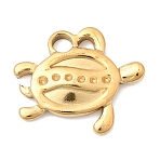 304 Stainless Steel Rhinestone Pendant Settings, Turtle Charms, Golden, 13.5x16x2mm, Hole: 2.5mm, Fit for 0.8mm Rhinestone(STAS-P450-03G)