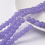 Imitation Jade Glass Beads Strands, Spray Painted, Round, Medium Slate Blue, 6mm, Hole: 1.3~1.6mm, about 133pcs/strand, 31.4 inch(X-DGLA-S076-6mm-27)