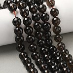 Natural Smoky Quartz Beads Strands, Round, 10mm, Hole: 0.8mm, about 38pcs/strand, 14.65 inch(37.2cm)(G-C265-A01-10mm-01)