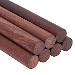 Waxed Round Wooden Sticks, Dowel Rods, for Children Toy, Building Model Material, Macrame Craft Supplies, Coconut Brown, 149x18mm, 6pcs/set(WOOD-OC0004-01D)