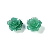 Synthetic Coral 3D Flower Rose Beads, Dyed, Sea Green, 14x8mm, Hole: 1~1.4mm(CORA-A005-14mm-31)