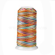 Segment Dyed Round Polyester Sewing Thread, for Hand & Machine Sewing, Tassel Embroidery, Colorful, 12-Ply, 0.8mm, about 300m/roll(OCOR-Z001-B-03)