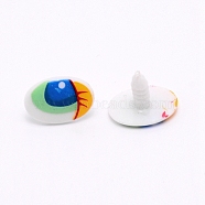 Plastic Doll Craft Eye, for DIY Sewing Craft Dolls Stuffed Toys, Oval, Colorful, 19x14x16mm, Pin: 4.5mm(DIY-WH0215-01)