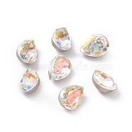 K5 Glass Rhinestone Cabochons, Pointed Back & Back Plated, Faceted, Teardrop, Light Crystal AB, 8x6x5mm(RGLA-A025-02A-001LA)