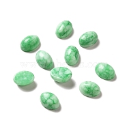Dyed Natural Jade Cabochons, Oval, Lime Green, 10x14x5~7mm(G-G975-01A-02)