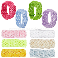 30Pcs 10 Colors Polyester Crochet Elastic Headbands, Hair Accessories for Kids Girls, Mixed Color, 310x42x1mm, 3pcs/color(OHAR-GF0001-33A)