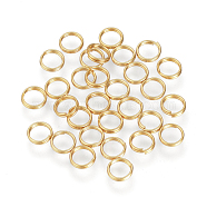 304 Stainless Steel Split Rings, Double Loops Jump Rings, Golden, 5x1.4mm, about 3.6mm inner diameter(STAS-Q186-01-5mm-G)