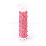 Round Waxed Polyester Twisted Cord, Micro Macrame Cord, for Leather Projects, Bookbinding, Flamingo, 0.35mm, about 43 yards(40m)/roll(X-YC-L003-A-08)