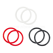 ABS Plastic Ring Shape Purse Handle, for Bag Handles Replacement Accessories, Mixed Color, 105x10mm, Inner Diameter: 90mm, 3 colors, 2pcs/color, 6pcs/set(AJEW-CA0001-14)