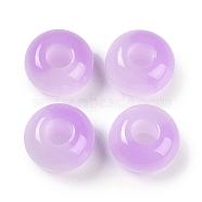 Resin European Beads, Large Hole Beads, Imitation Cat Eye, Rondelle, Medium Orchid, 13.5x7.5mm, Hole: 5mm(RESI-F055-08E)