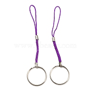 Polyester Cord Mobile Straps, with Platinum Plated Iron Findings, Dark Violet, 10.1~10.2cm(FIND-G063-04P-07)