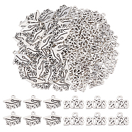 CHGCRAFT 120Pcs 2 Style Tibetan Style Alloy Charms, Doctoral Cap with Birth Year 2023, Antique Silver, 10x14mm and 10x14mm, 60pcs/style(FIND-CA0006-06)
