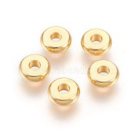Intercalaire perles en 304 acier inoxydable, plat rond, or, 6x2mm, Trou: 1.8mm