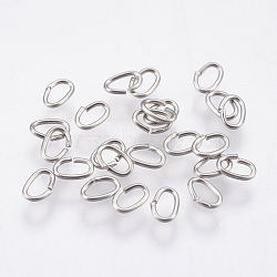 Tarnish Resistant 304 Stainless Steel Open Jump Rings, Oval, Stainless Steel Color, 24 Gauge, 3.5x2.5x0.5mm, Inner diameter: 1.5x2.5mm(STAS-P196-15)