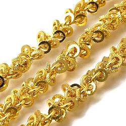 Rack Plating Brass Link Chains, Cadmium Free & Lead Free, Long-Lasting Plated, Flat Round, Unwelded, Golden, 5x1.5mm(CHC-M027-03G)