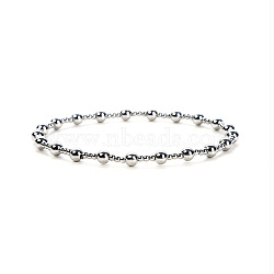 Classic Stainless Steel Ball Chains Stretch Bracelets for Women, Stainless Steel Color(SB9710-2)