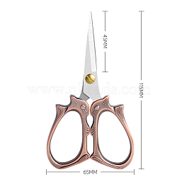 Squirrel Shape Stainless Steel Scissors, Embroidery Scissors, Sewing Scissors, Red Copper, 11.5x6.5cm(SENE-PW0003-025A)